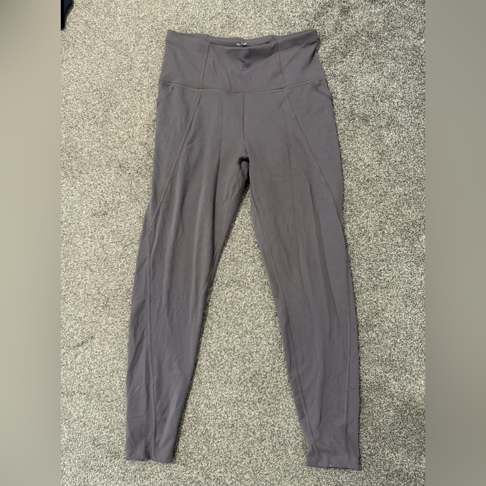 Apana Gray High-Waist Yoga Leggings